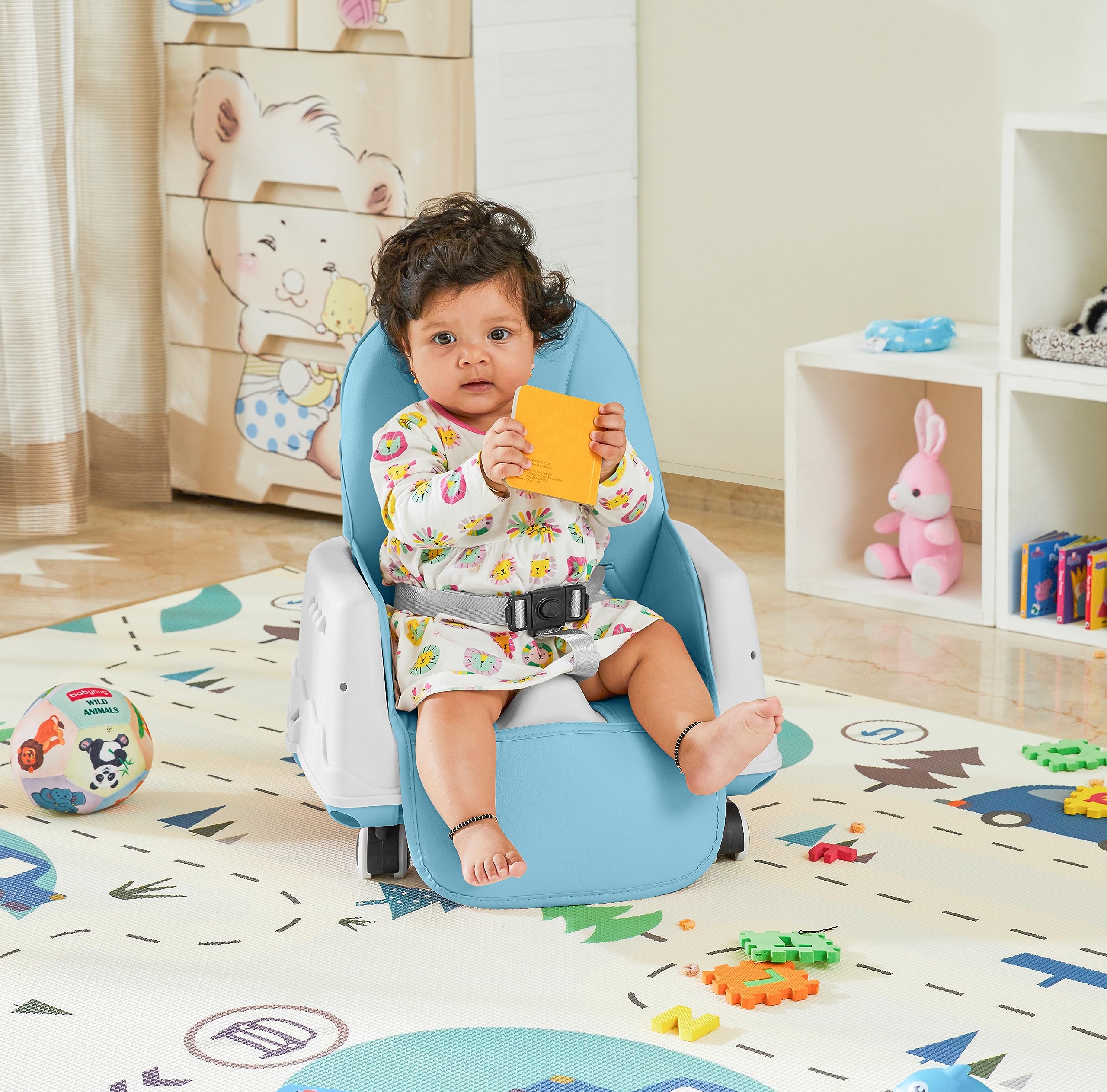 Amazon Brand - Supples 4-in-1 High Chair for Babies and Kids | Blue | Supports up to 15 Kg Weight | Detachable & Portable | Safe for Kids from 6 Months to 3 Years 3