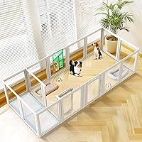 Vista 41 de FXW AuraSpace - Corral acrílico para perros de interior para cachorros y perros pequeños, 24 pulgadas, 12 paneles, negro