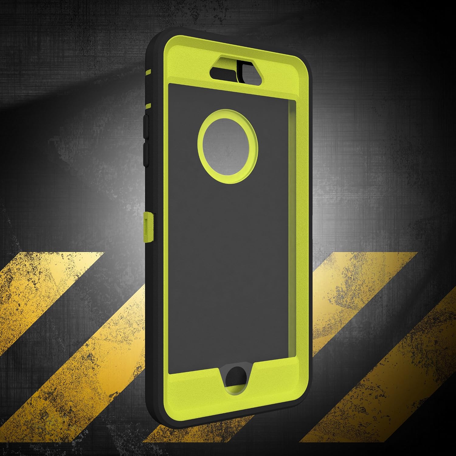 iPhone 6 Plus Case, Caseologist® [Armor Series] [Shock Proof] [Black | Lime] for Apple iPhone 6 Plus Case [with Holster & Belt Clip] [Fits OtterBox Defender Series Belt Clip]