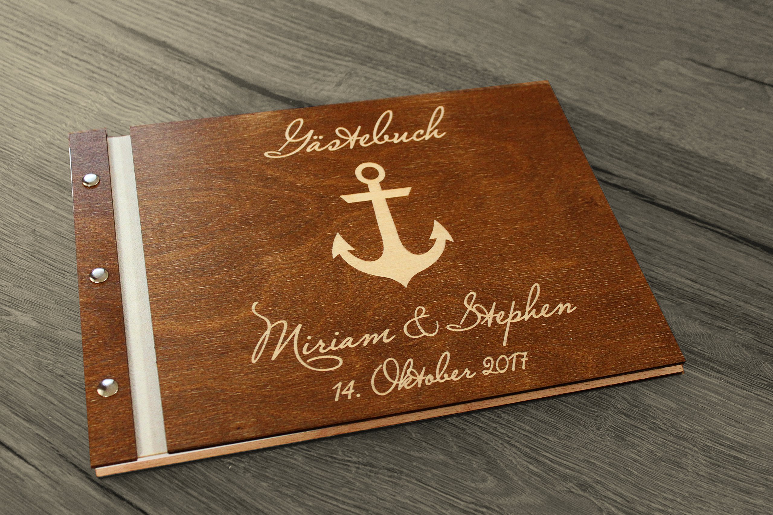 Libro degli ospiti in legno per matrimonio, compleanno, anniversario, personalizzabile, libro degli ospiti per matrimonio, con incisione, personalizzabile, personalizzabile