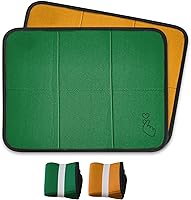 MEANTFORYOU 2-Pack Neoprene Waterproof Folding Mats - Lightweight Portable Cushions for Camping, Picnics, Beach, Stadium (Orange & Green)