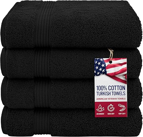 Vista 237 de American Veteran Towel, Juego de 4 toallas de mano para baño, juego de toallas de mano turcas 100% algodón, toallas de mano suaves, toallas de mano