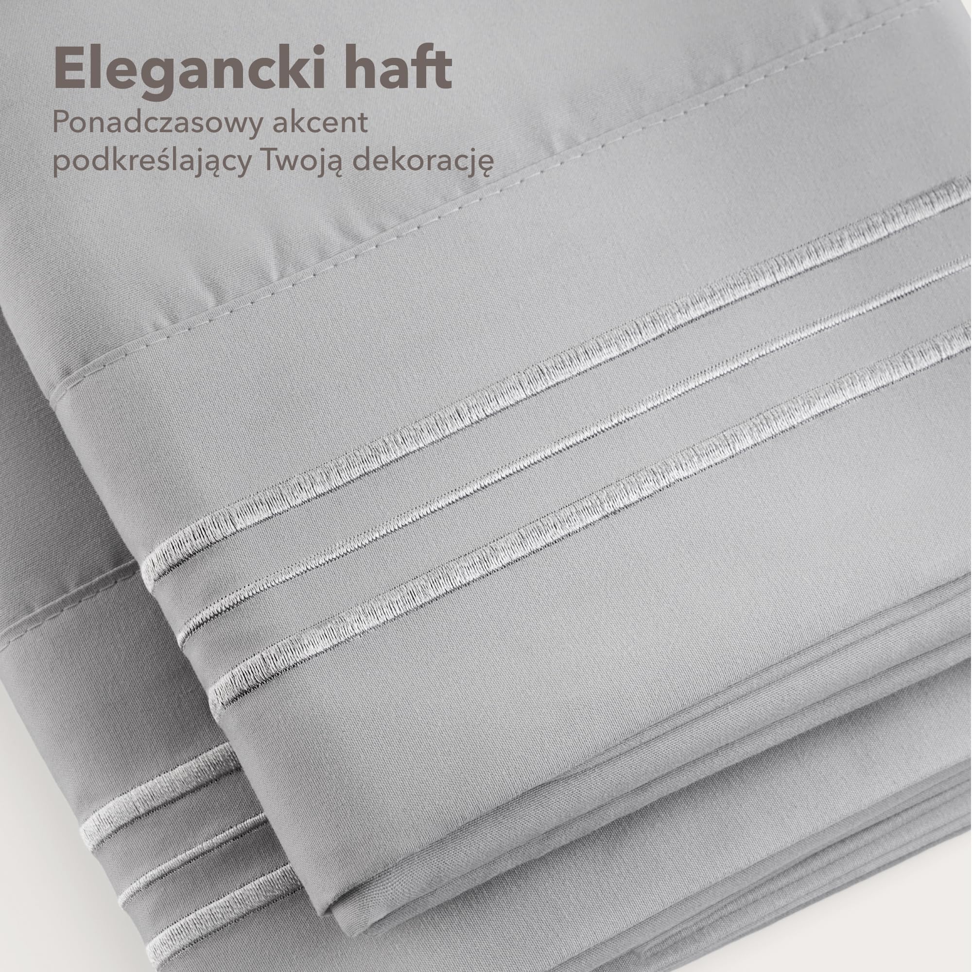 Dreamzie Poszewki na poduszki 60x60 Zestaw 2 sztuk ze szczotkowanej mikrofibry z certyfikatem Oeko-Tex - Miękka poszewka na poduszkę z haftowanymi wzorami - Szara