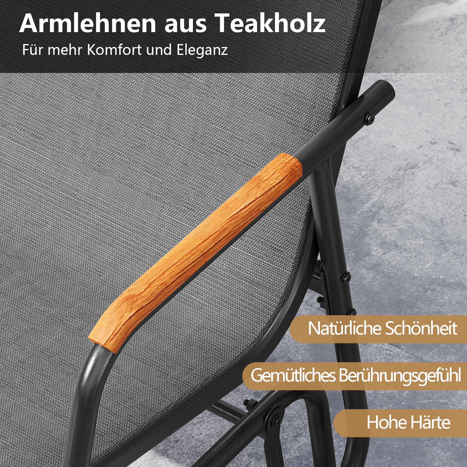 COSTWAY Gartenbank, 3-Sitzer Schaukelbank mit sanfter Gleitbewegung und atmungsaktivem Stoffsitz, Sitzbank bis 450 kg belastbar, Terrassenbank für Garten, Balkon, Terrasse