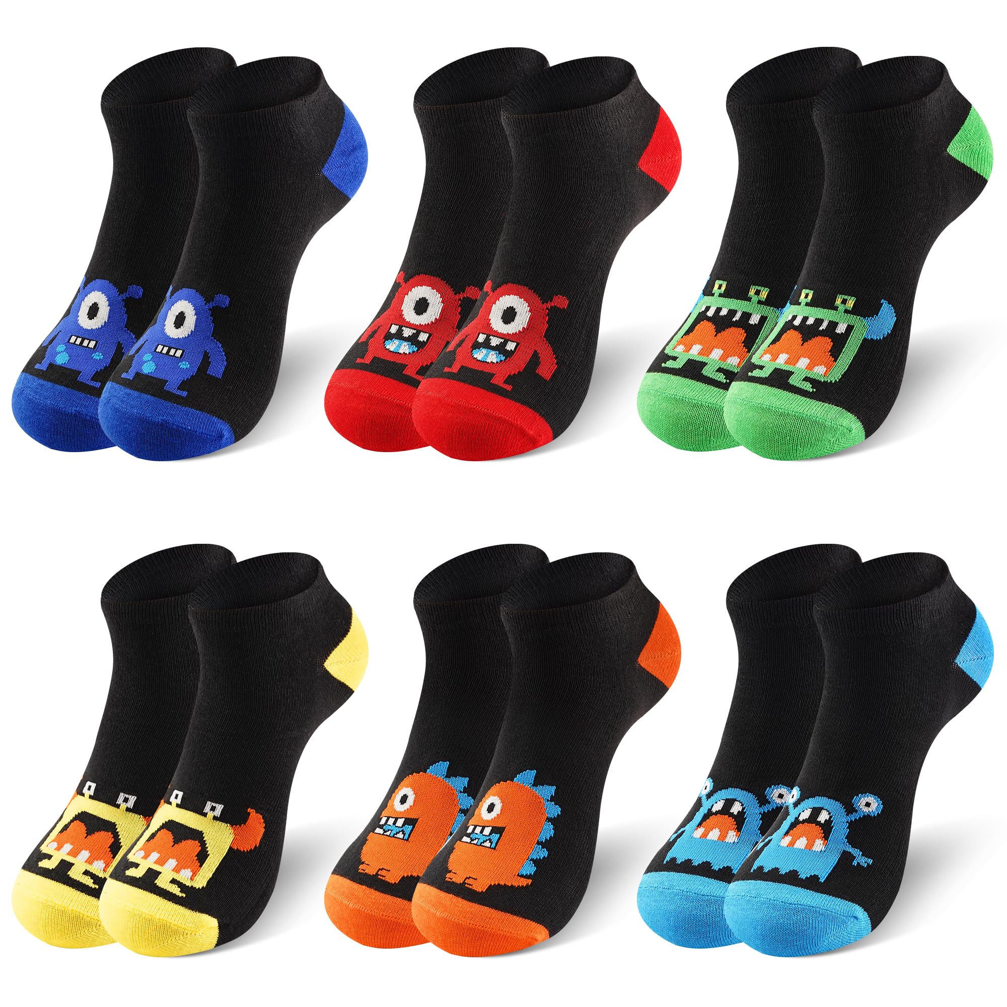Libella 12er Kinder Jungen Socken mit niedlichen Mustern Kinder Turnschuhe Socken farbige Baumwolle Jungen Socken 2879 31-34