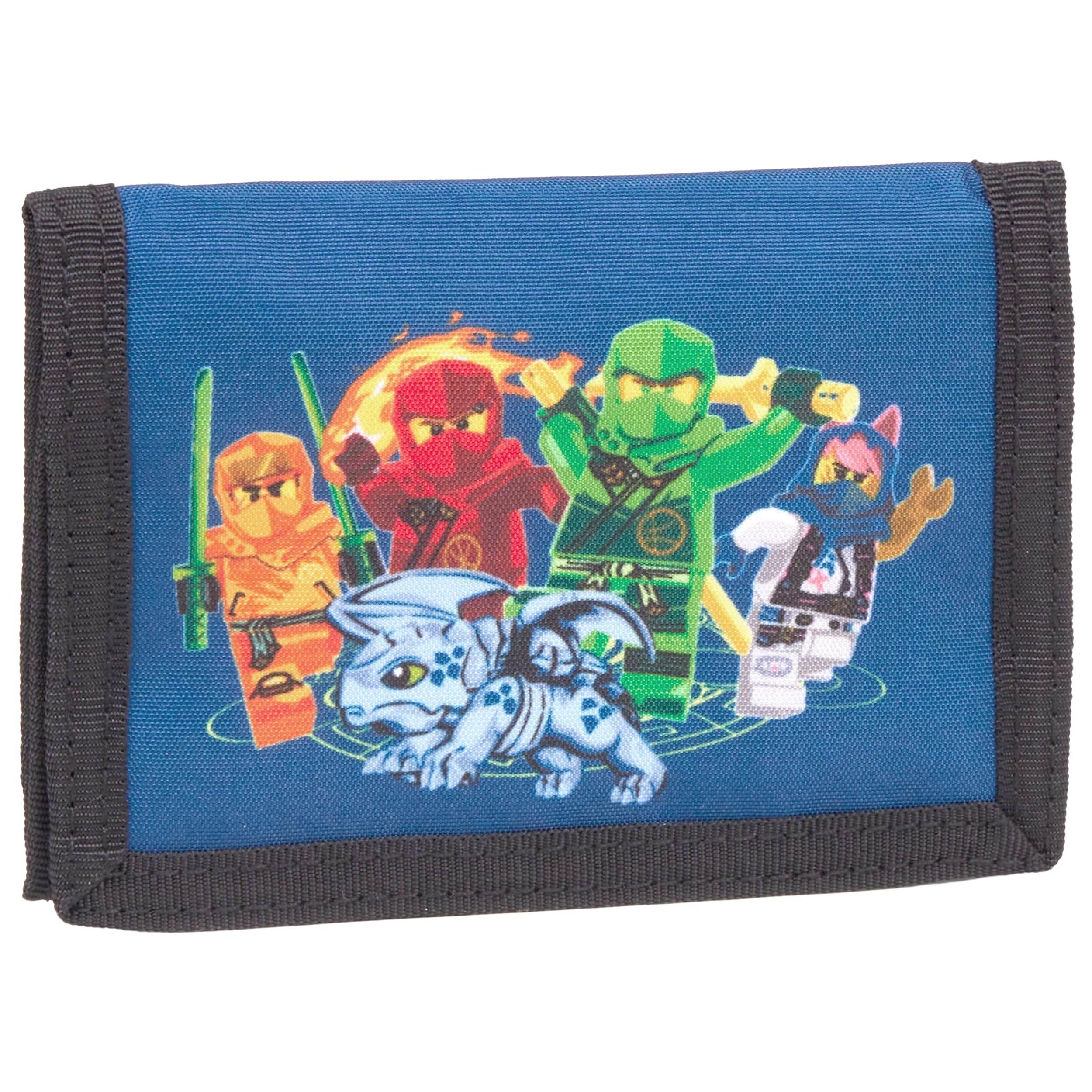 SKANDO BAGS Monedero Infantil Lego Ninjago para niños y niñas – Monedero con Cierre de Velcro, Compartimentos para Monedas, Billetes y Fotos – Cartera Robusta y fácil de Limpiar, Lego Ninjago, Family