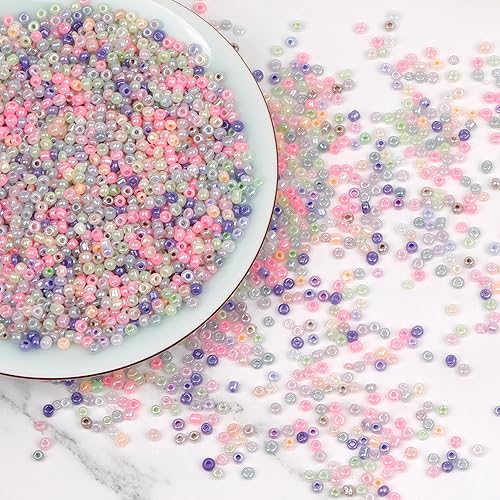 Miniatura 7 de Cuentas de cristal de 0.118 pulgadas (0.118 in), color verde opaco, alrededor de 5000 piezas5.29 oz, 80, cuentas pequeñas para manualidades,