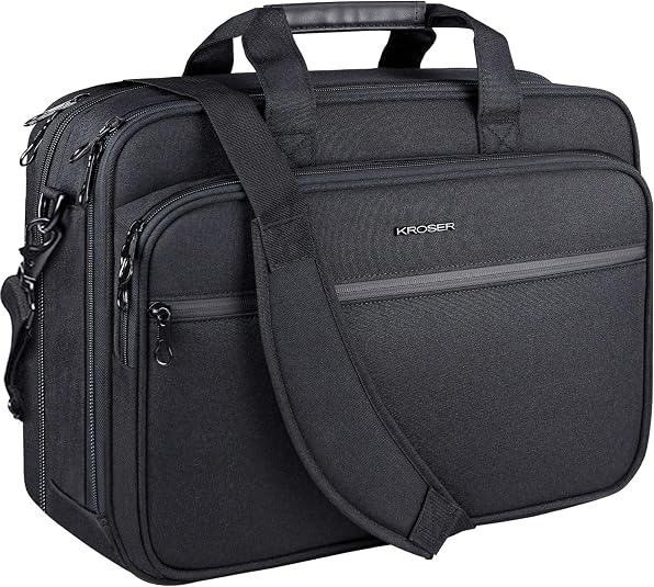KROSER Laptop Tasche Aktentasche passt bis zu 16 Zoll(40.64 cm) Laptop Wasserabweisende Computer Tasche Leichte Schultertasche Messenger Bag für Reisen/Business/Männer/Frauen-Schwarz MEHRWEG
 – Amazon Angebot
