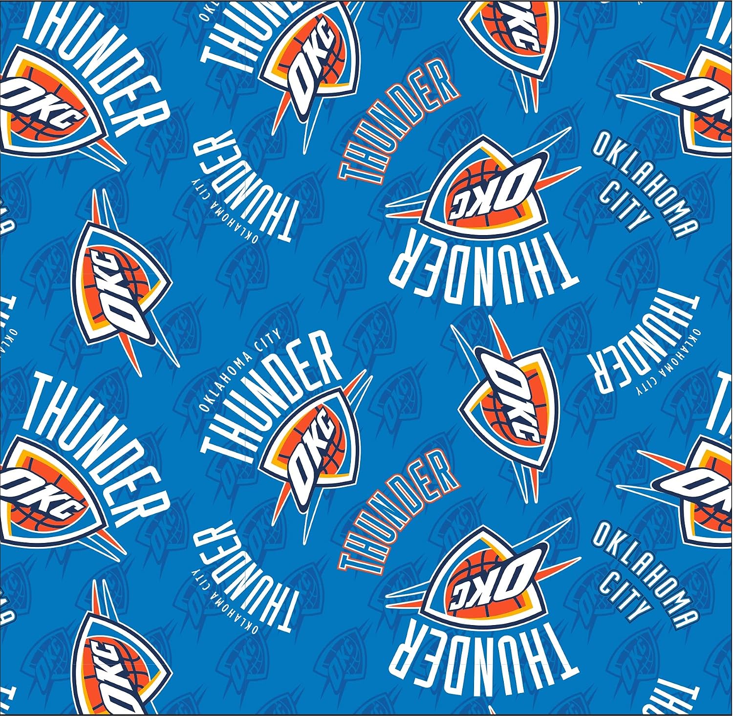 Quilting Cotton for Sewing – NBA Collection - 100% Cotton - Soft, Decorative Material - Pre-Cut 44-45 Inches Wide x 2 Yards - by Camelot Fabrics - Oklahoma City Thunder