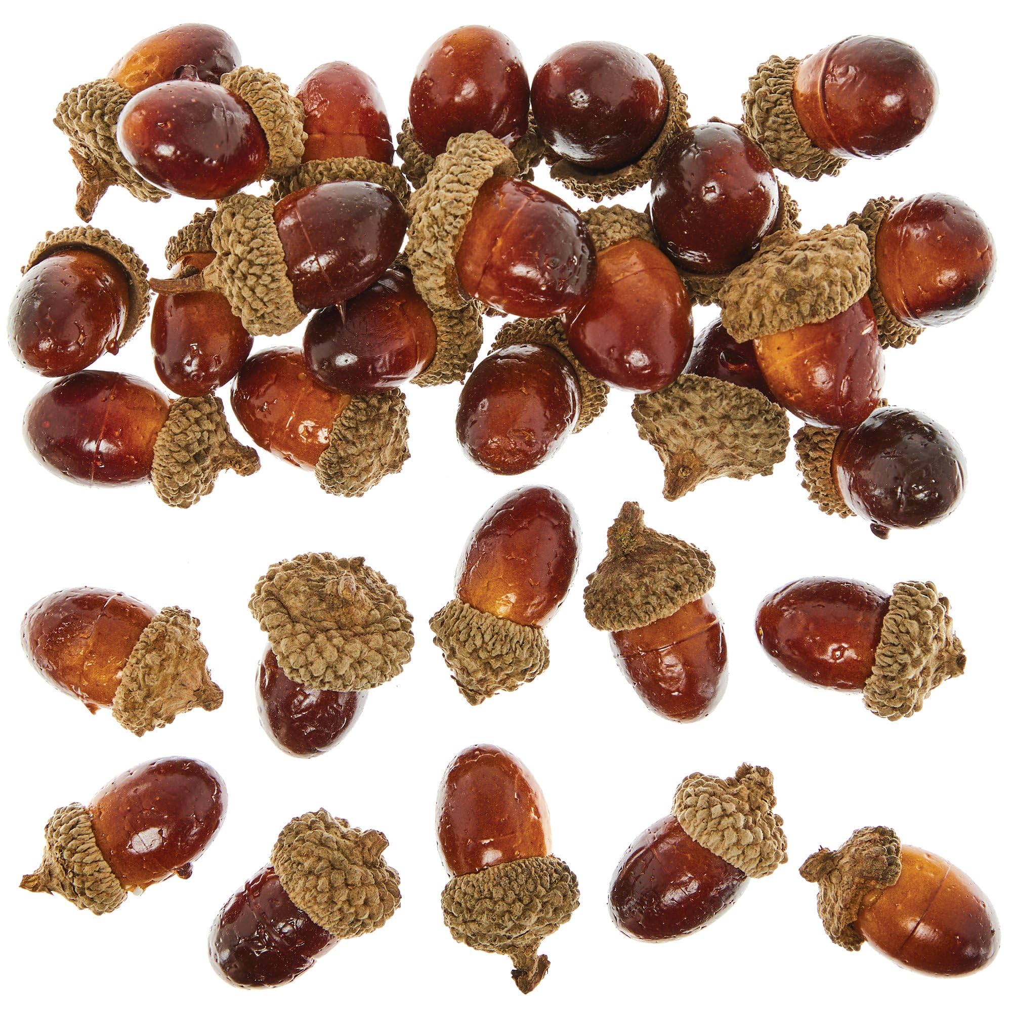 Baker Ross FN307 Artificial Acorns For Crafts - Pack of 30, Autumn Craft Essentials, Autumn Wreath Making Supplies