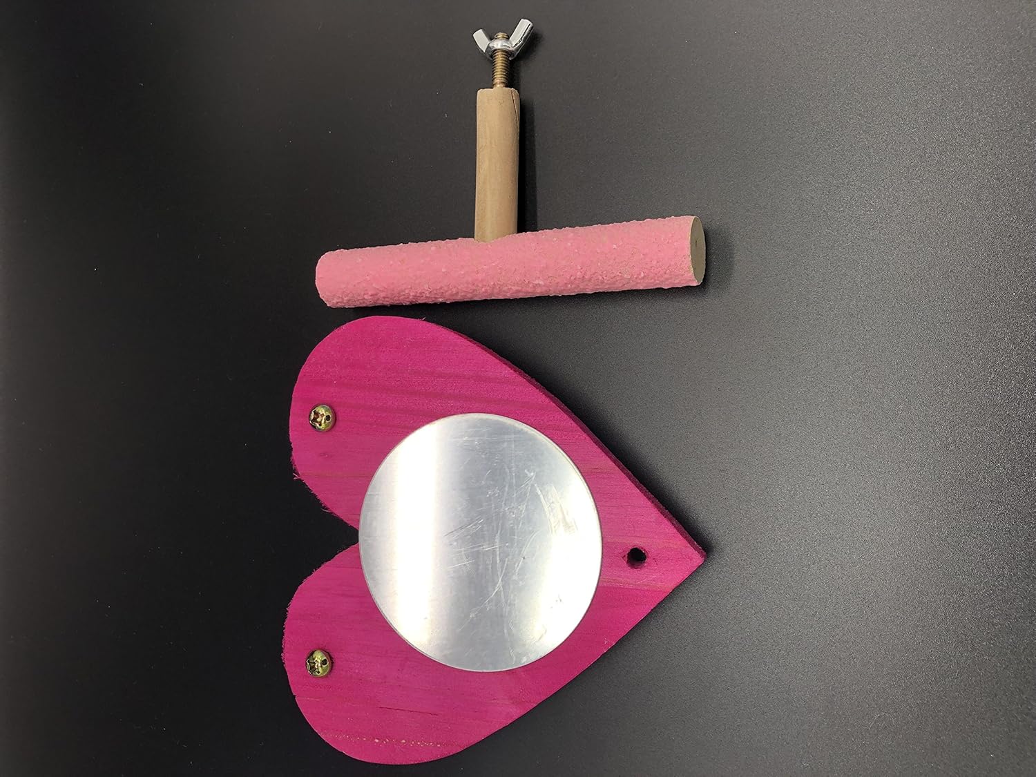 Bird Parrot Mirror Toy with Perch Cage Standing Accessories Parrot Parakeet Budgies Cockatiel Conure Finch Lovebird African Grey Macaw  Cockatoo Birdcage Wood Perch(Color Random) (Flower Shape) : Pet Supplies