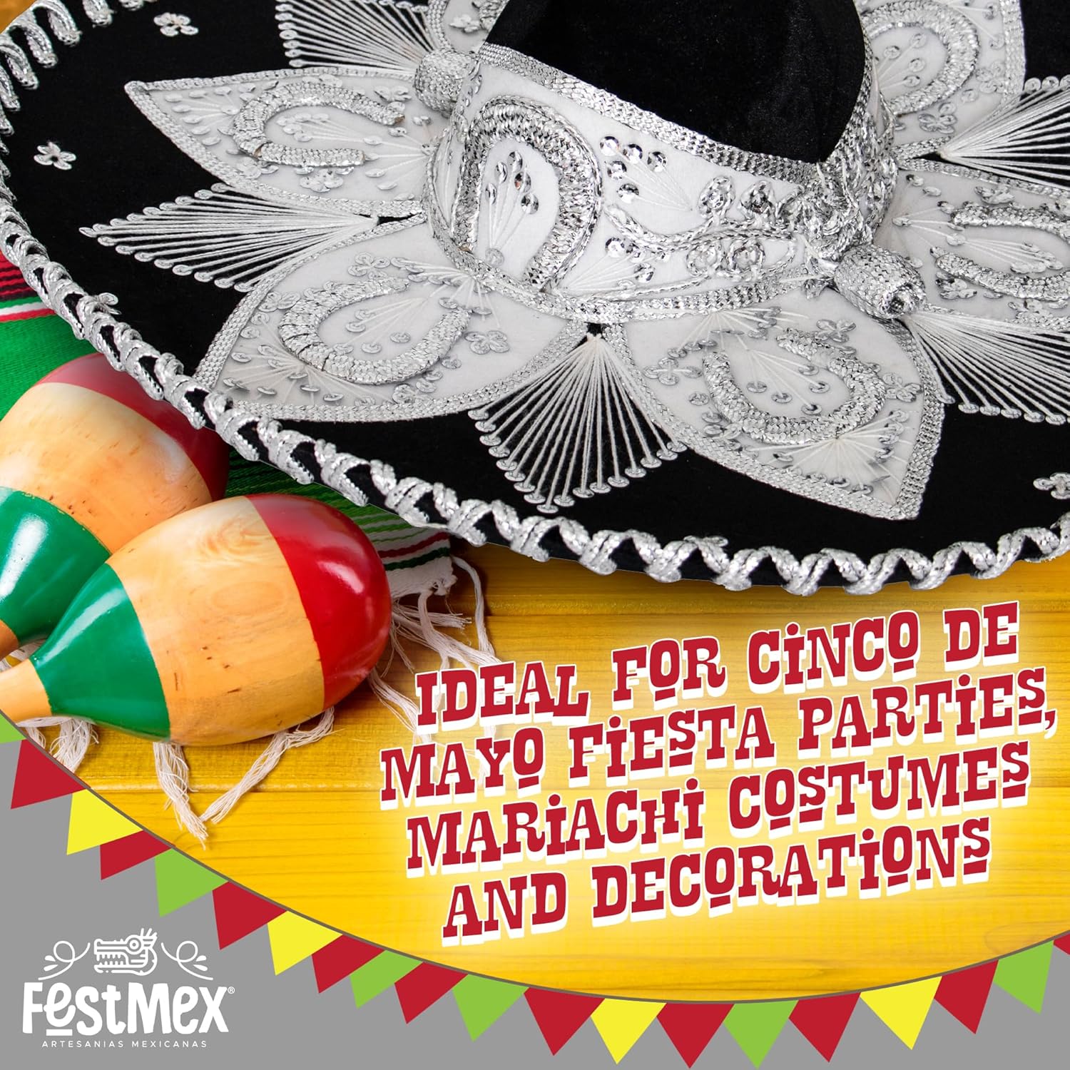 Mexican Sombrero Hats Charro – Sombrero Mexicano & Mariachi Hat, Traditional Mexican Hat for Adults, Mariachi Costume - Image 4