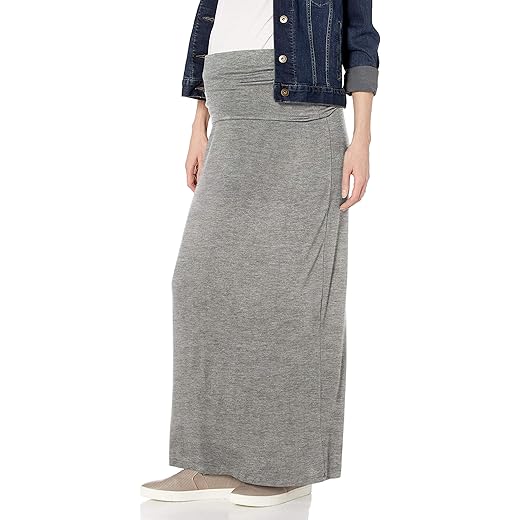 Maternity Long Skirt, Heather Grey, L