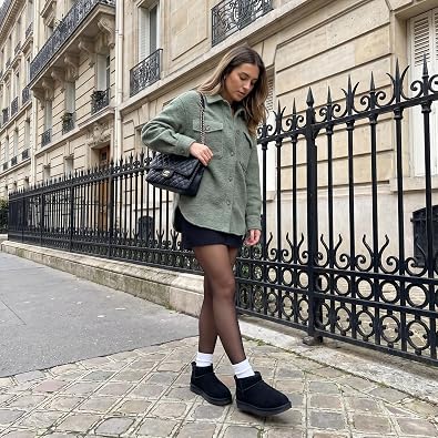 CUSHIONAIRE Hip-3 Genuine Suede Leather Ankle Boots for Women Pull On Cozy Faux Fur Boots Womens Shoes with Comfortable Memory Foam