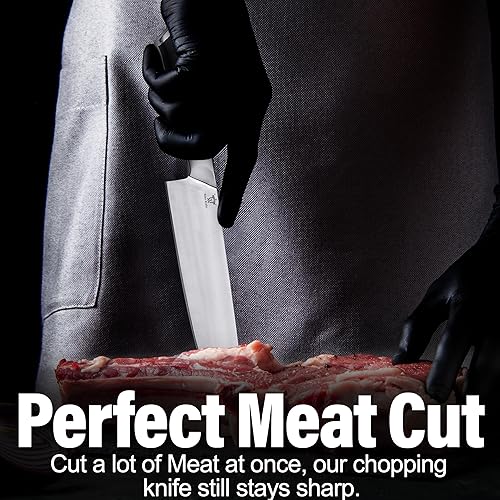Miniatura 5 de Rider Krafts Cuchillo de chef  Cuchillo de cocina afilado de 8 pulgadas, cuchillo de chef de acero inoxidable de alto carbono, mango ergonómico,