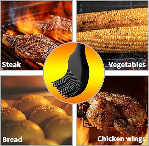 Miniatura 4 de JJOO - 2 cepillos de silicona para repostería, resistentes al calor, para aceite, salsa, hornear, barbacoa y parrilla, sin BPA, apto para