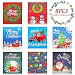 Lucomb 8 Pack Christmas Swedish Dishcloths Reusable, Kitchen Sponges Soft Absorbent Swedish Towels Dish Cloths Washable Decorative for Kitchen Washing Dishes Bathroom Office Hand Towel Cleaning