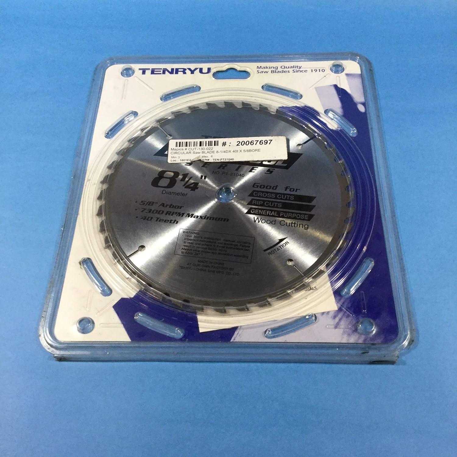 Tenryu PT-21040 8.25" Carbide Tipped Saw Blade