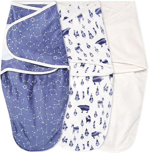 aden + anais, Velboa - Manta para bebé, manta para recién nacido, TOG 1.5, paquete de 3, azul cielo escandinavo, 0-3 meses