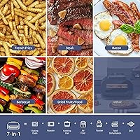 Vista 6 de CHEFAVOR 7-in-1 Smokeless Indoor GrillGriddle with Air Fryer Combo, Visible Window, Smart Thermometer, Double Heating Element, use Opened or Closed