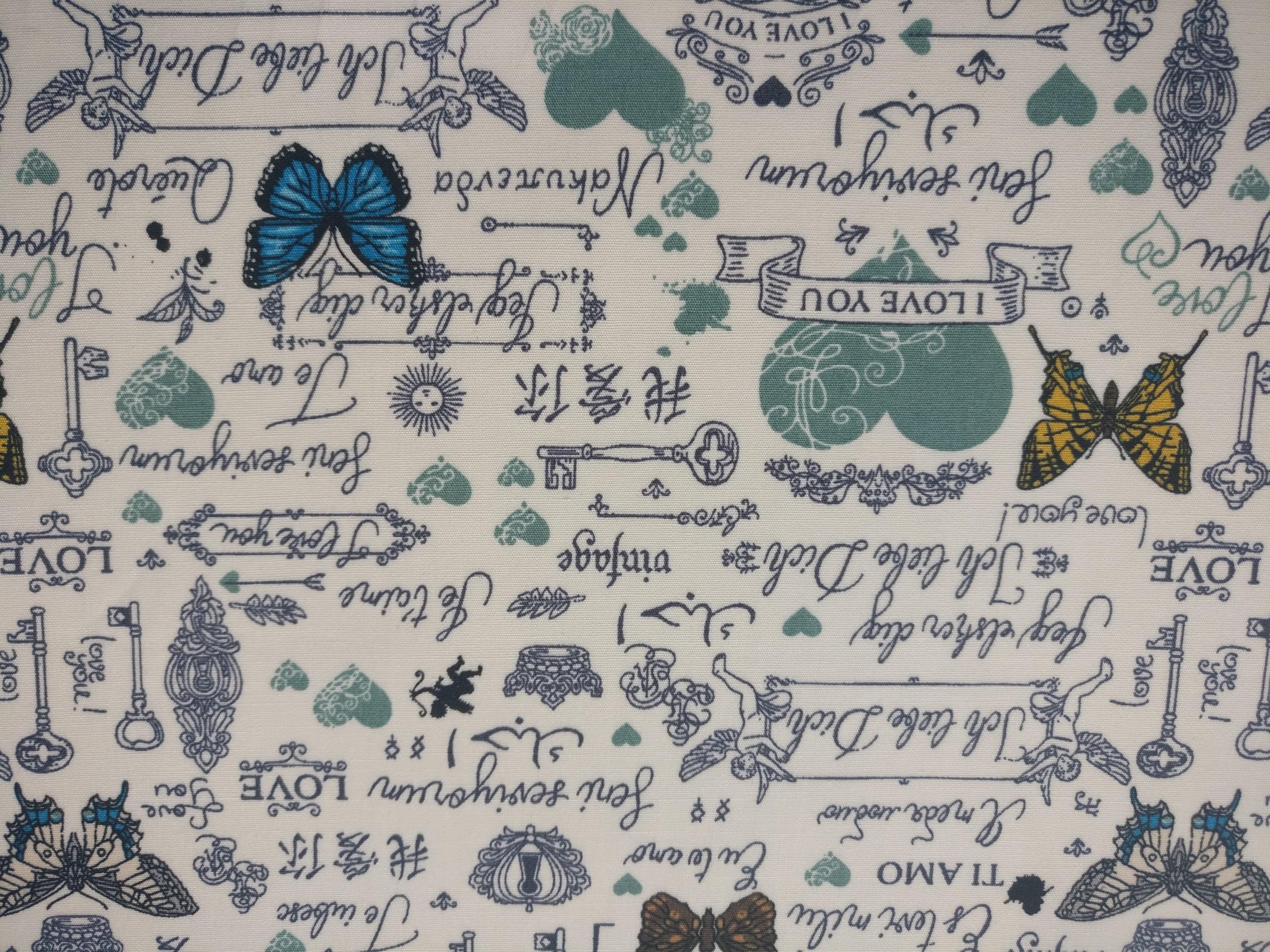 Animal Cotton Fabric – 100% Cotton Poplin, 44” Wide – Animal Nursery Themed Material for Sewing, Quilting, Crafts, Kids Nature Fabric Baby Nursery (Vintage Butterflies, Half Metre)