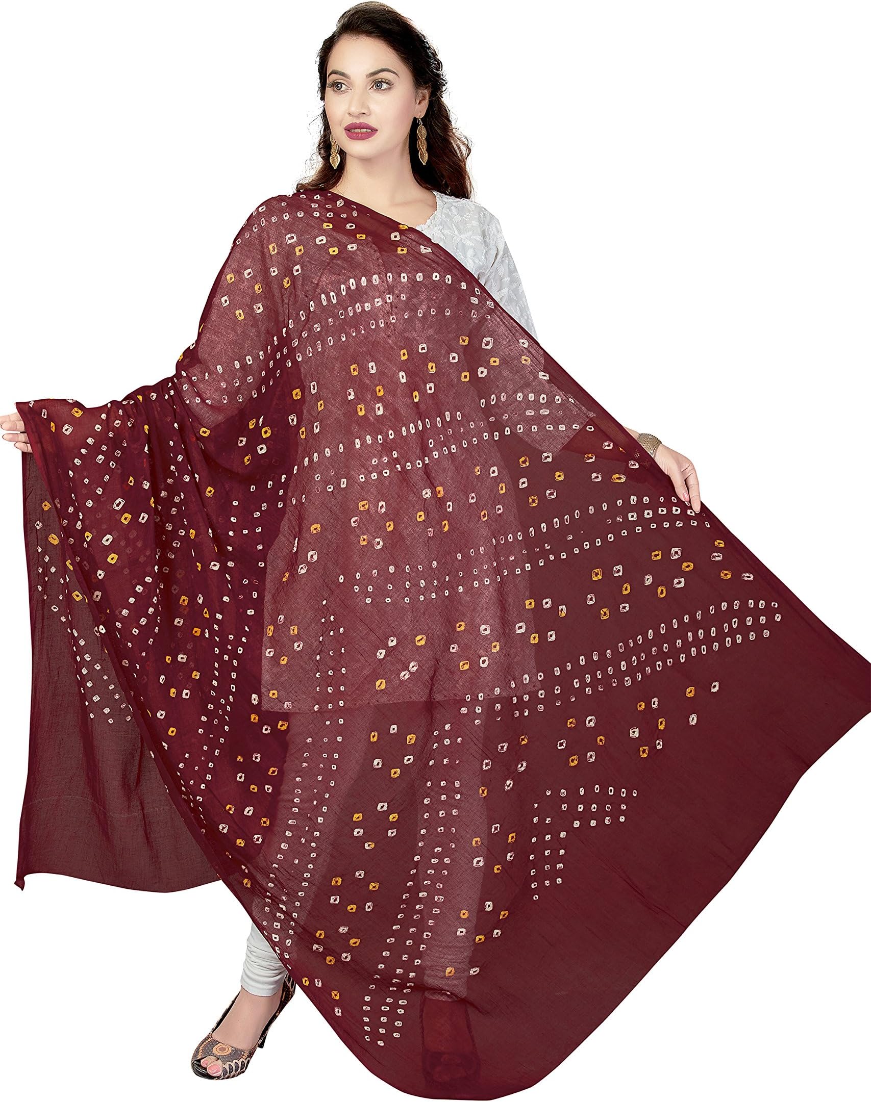 RANI SAAHIBA Women's Solid Cotton Dupatta