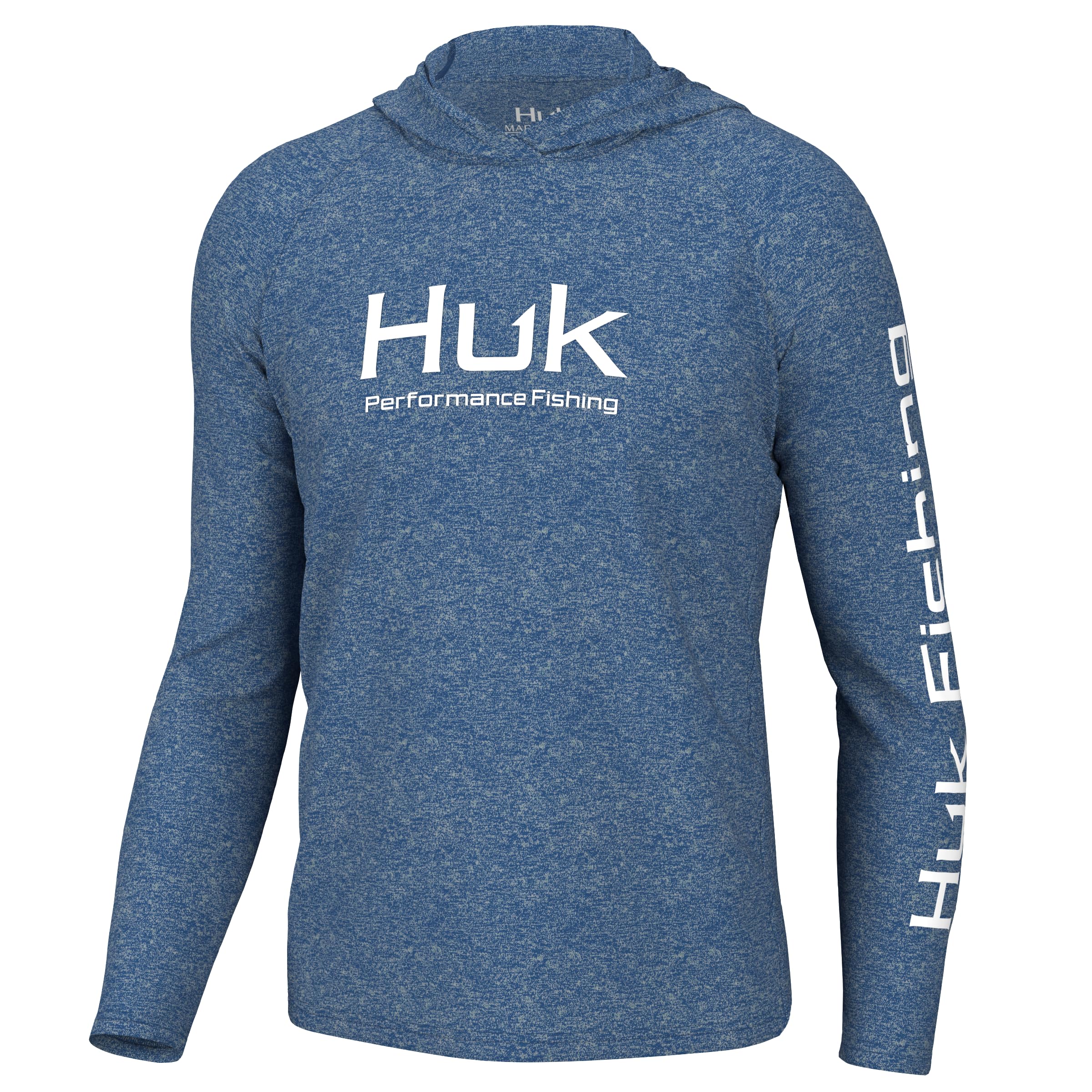 HUK Men's Pursuit Heather Hoodie, Sun Protecting Fishing Shirt with Hood