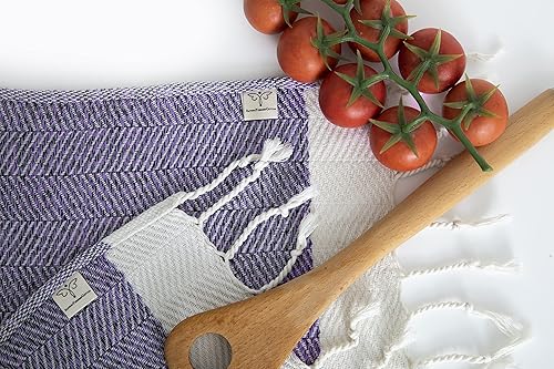 Miniatura 106 de SMYRNA TURKISH COTTON Herringbone Series - Juego de 6 paños de cocina lavables a máquina, ultra suaves, absorbentes, prelavados y de secado rápido
