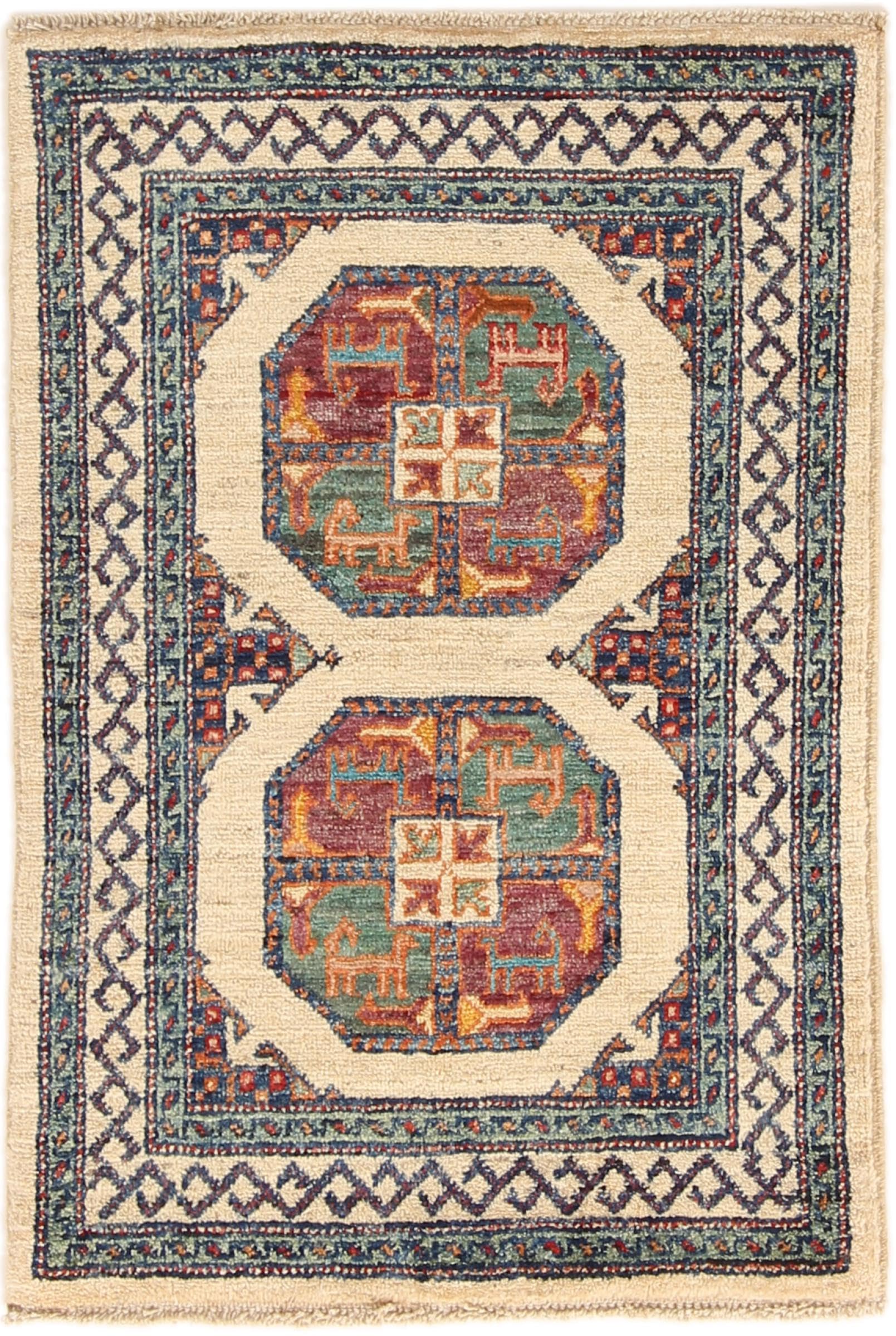 Tapis Ziegler Farahan noué main en laine de haute qualité pour salon chic 57x85 cm