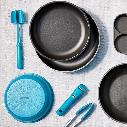 Miniatura 6 de CAROTE Juego de 21 ollas y sartenes, juego de utensilios de cocina antiadherentes, mango desmontable, juegos de utensilios de cocina de inducción