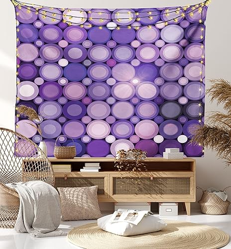 Miniatura 61 de Ambesonne Tapiz indie, estilo moderno de Memphis de los años ochenta, geométrico, abstracto, colorido, diseño de puntos, funky, para colgar en la