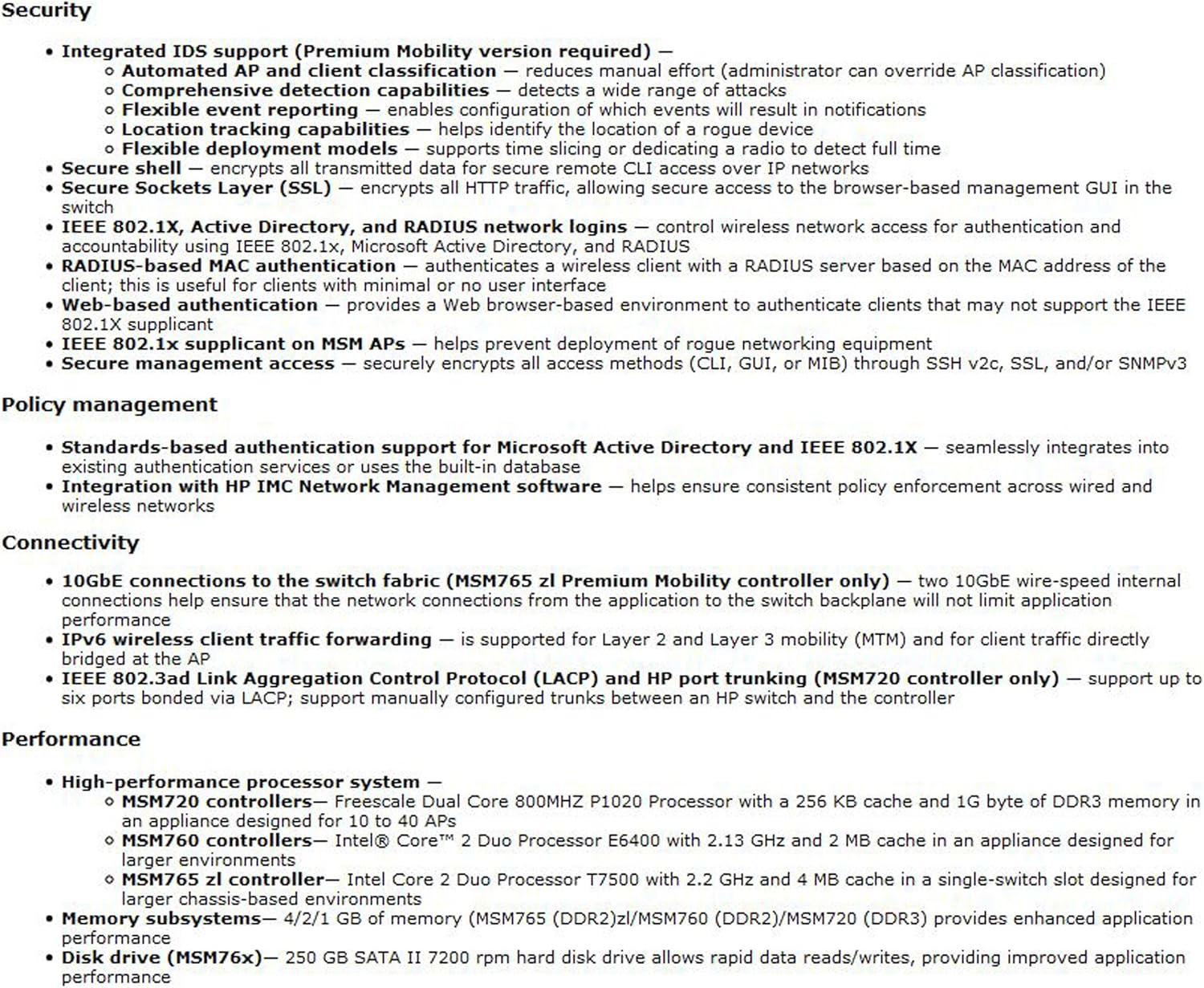HP J9694A MSM720 Wireless LAN Controller