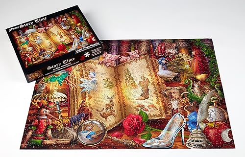 Miniatura 4 de Vermont Christmas Company Rompecabezas de 1000 piezas con piezas totalmente entrelazadas y de forma aleatoria, rompecabezas de cuento de hadas de