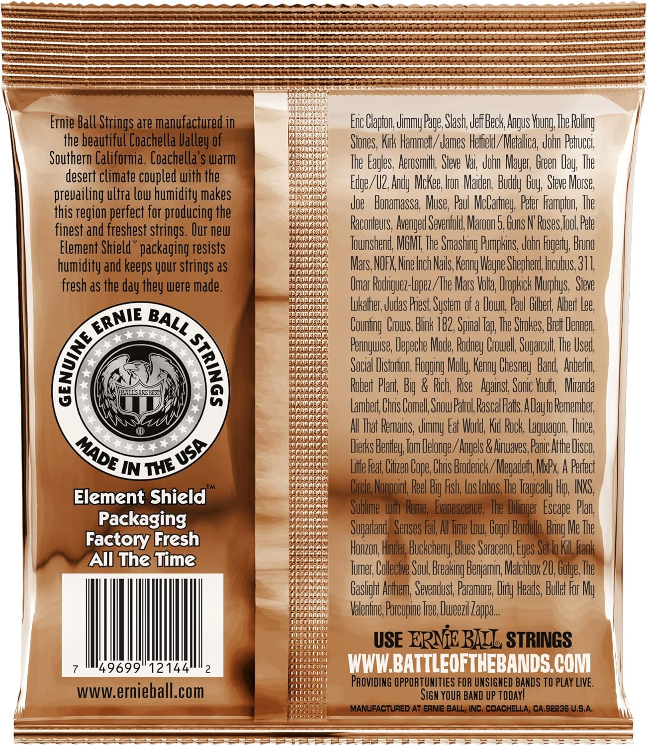4 PACK Ernie Ball 2144 Earthwood Phosphor Bronze Alloy Med Strings (13-56)