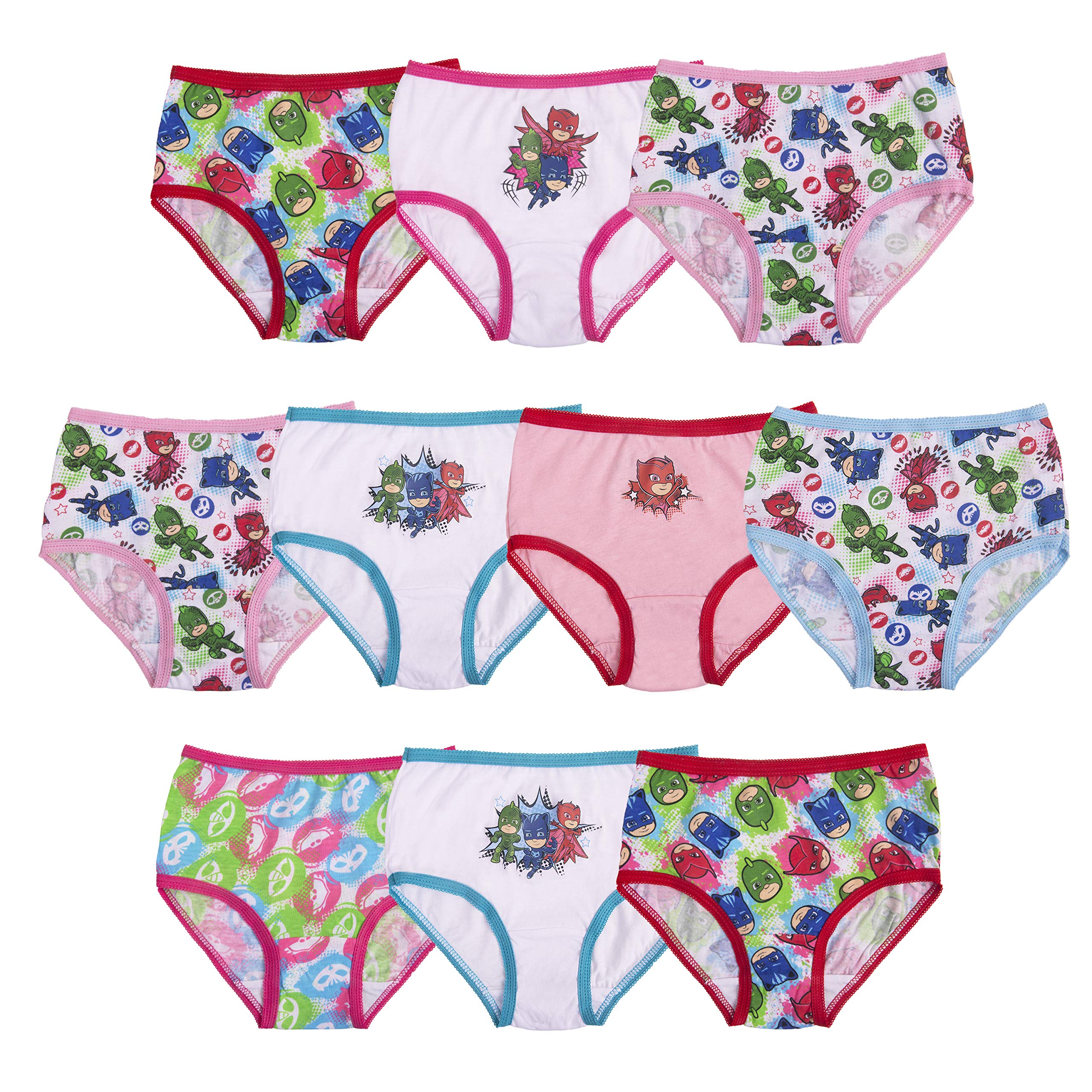 PJ MasksToddler 100% Combed Cotton Panty Multipacks with Catboy, Luna Girl, Owlette and More in Sizes 2/3t, 4t, 4, 6 and 8
