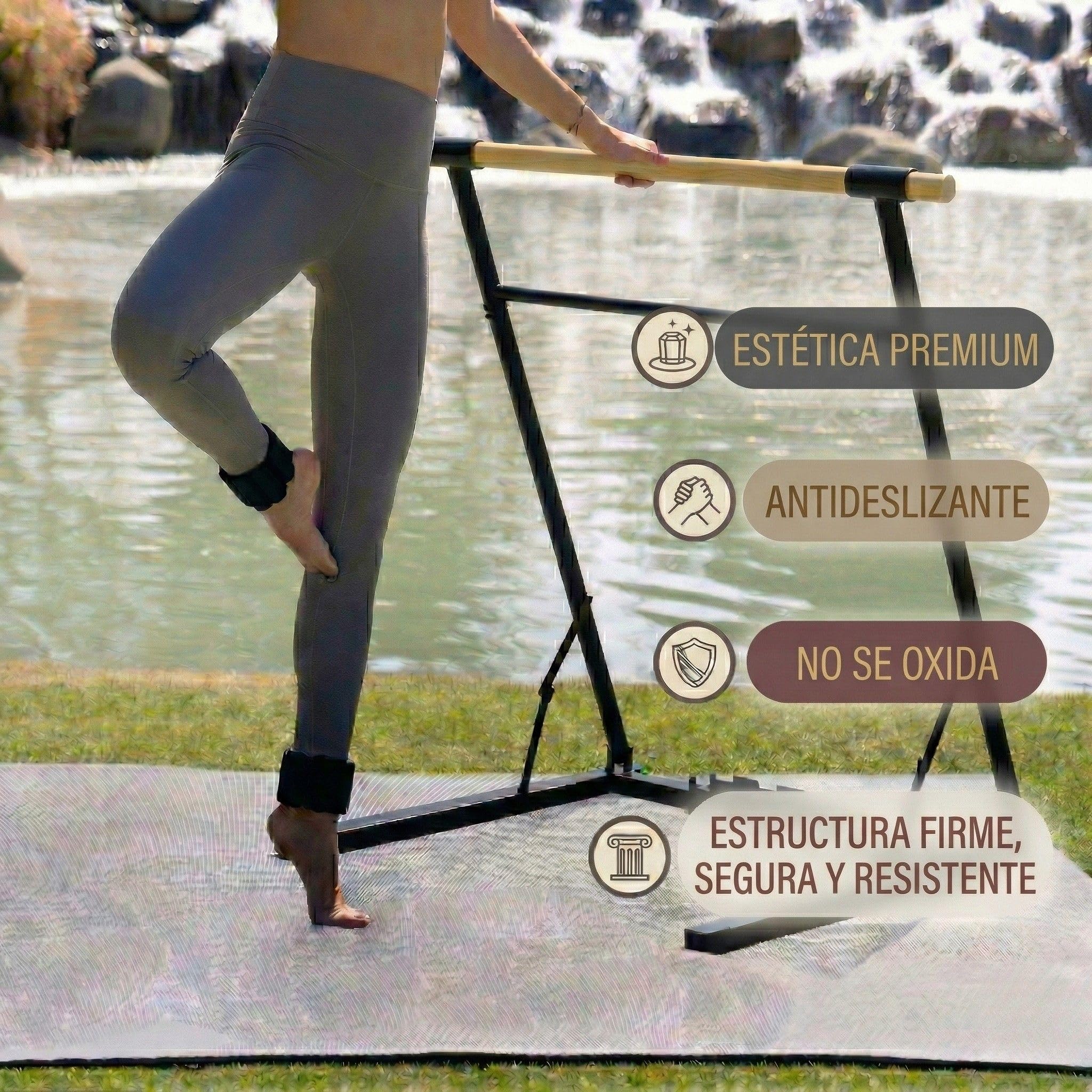 Barra de Ballet Plegable Altura Ajustable Estable Rack para Pesas Ejercicio en Casa