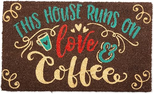 Miniatura 17 de DII Felpudo de fibra de coco natural, divertido tapete de felicitación, abeja feliz, 18 x 30 pulgadas