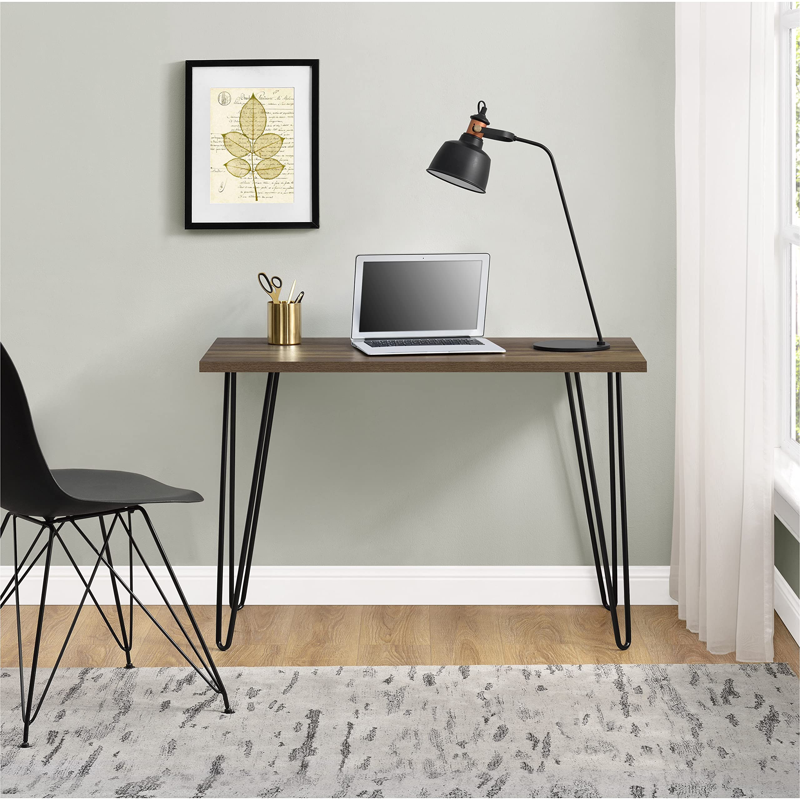 DHP Furniture Owen Desk, Walnut Look