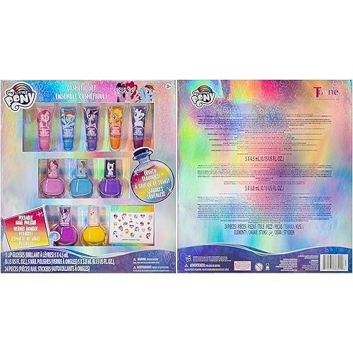 Miniatura 8 de My Little Pony Townley Girl - Juego de maquillaje de belleza cosmética brillante de 10 piezas para niños niñas adolescentes con 5 piezas de brillo