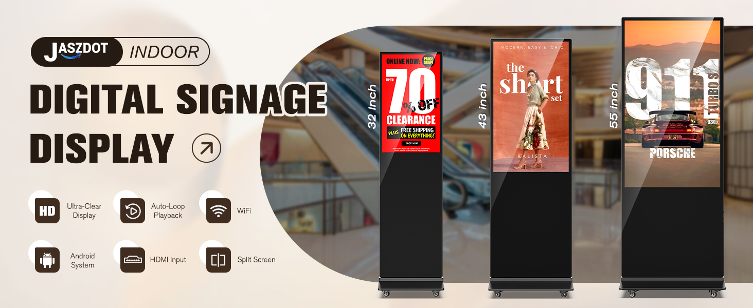 Amazon.com: JASZDOT 32/43/55/65 Inch Digital Signage Display, LCD
