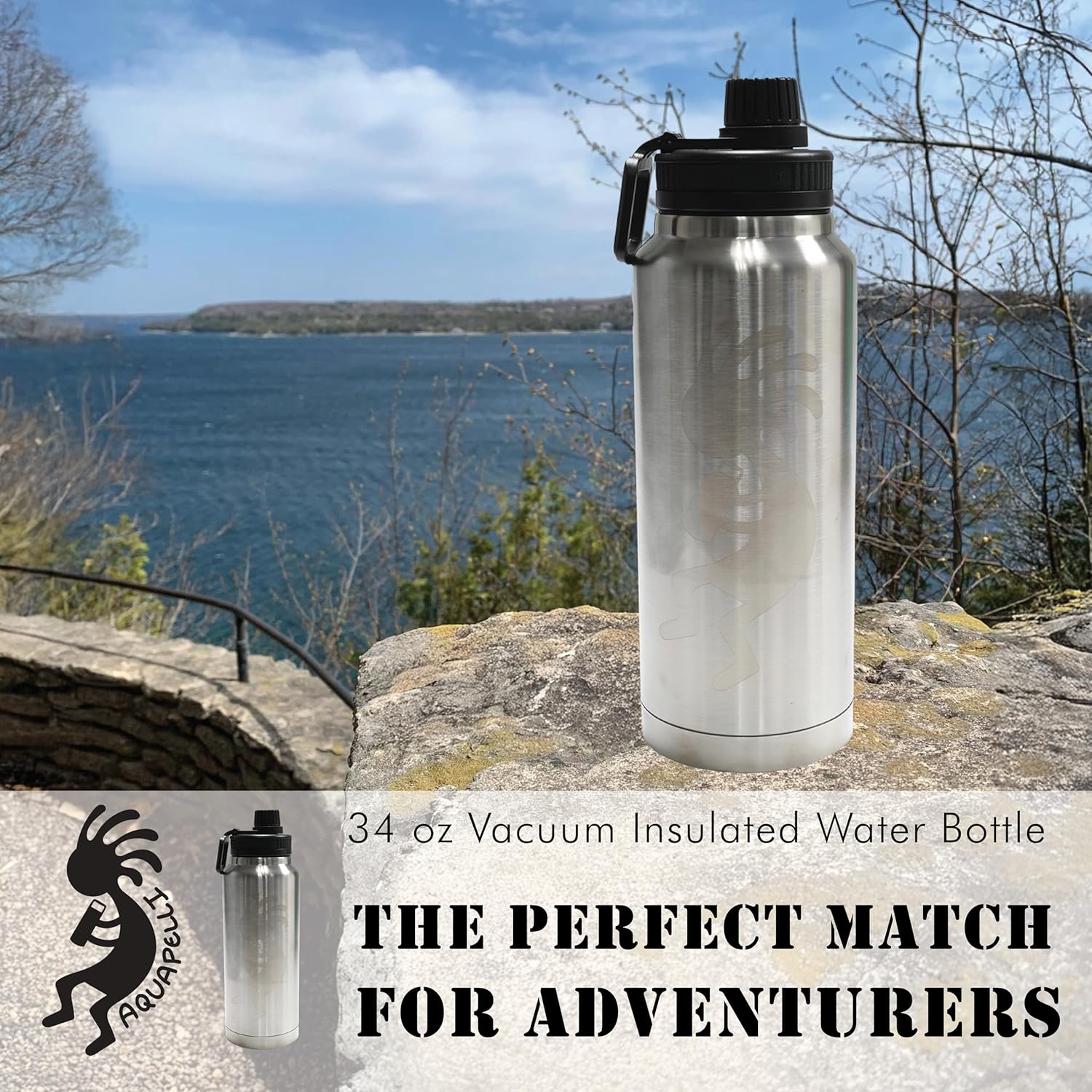 Aquapelli Vacuum Insulated Water Bottle, 34oz - Image 5