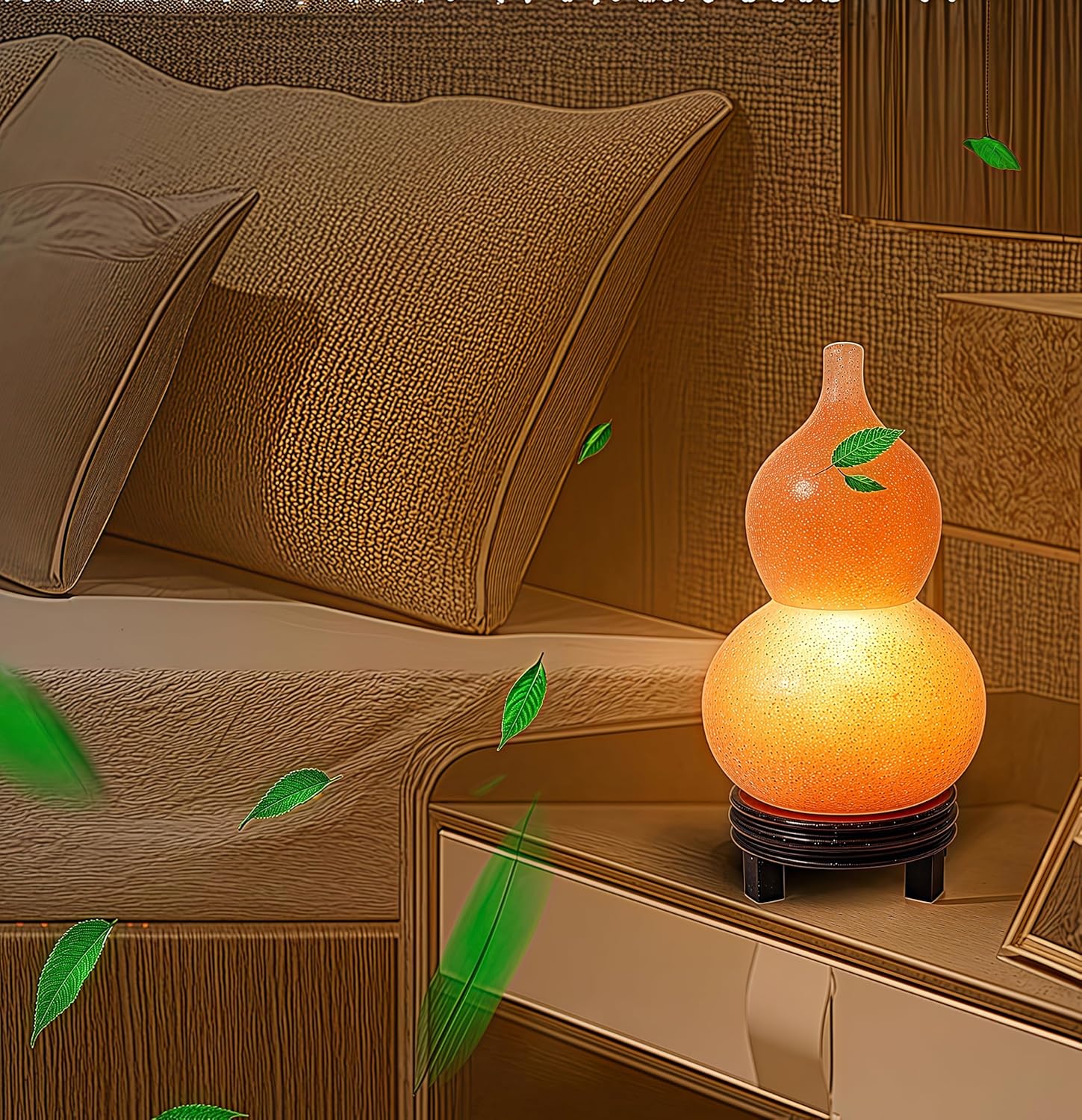 Top Himalayan Salt Lamp, Wu Lou Hu Lu Gourd, Hu Lou Cucurbit, HuLu, Feng Shui Statue, Feng Shui Decor & Gifts for Home, Chinese Decor & Gifts, Chinese New Year, Bring Good Luck, Healthy, Wealth