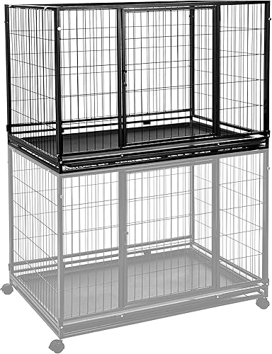Miniatura 2 de Tienda Basics - Perrera portátil apilable para perros con bandeja, color negro, 48.2 pulgadas de largo x 37.8 pulgadas de ancho x 42.5 pulgadas de