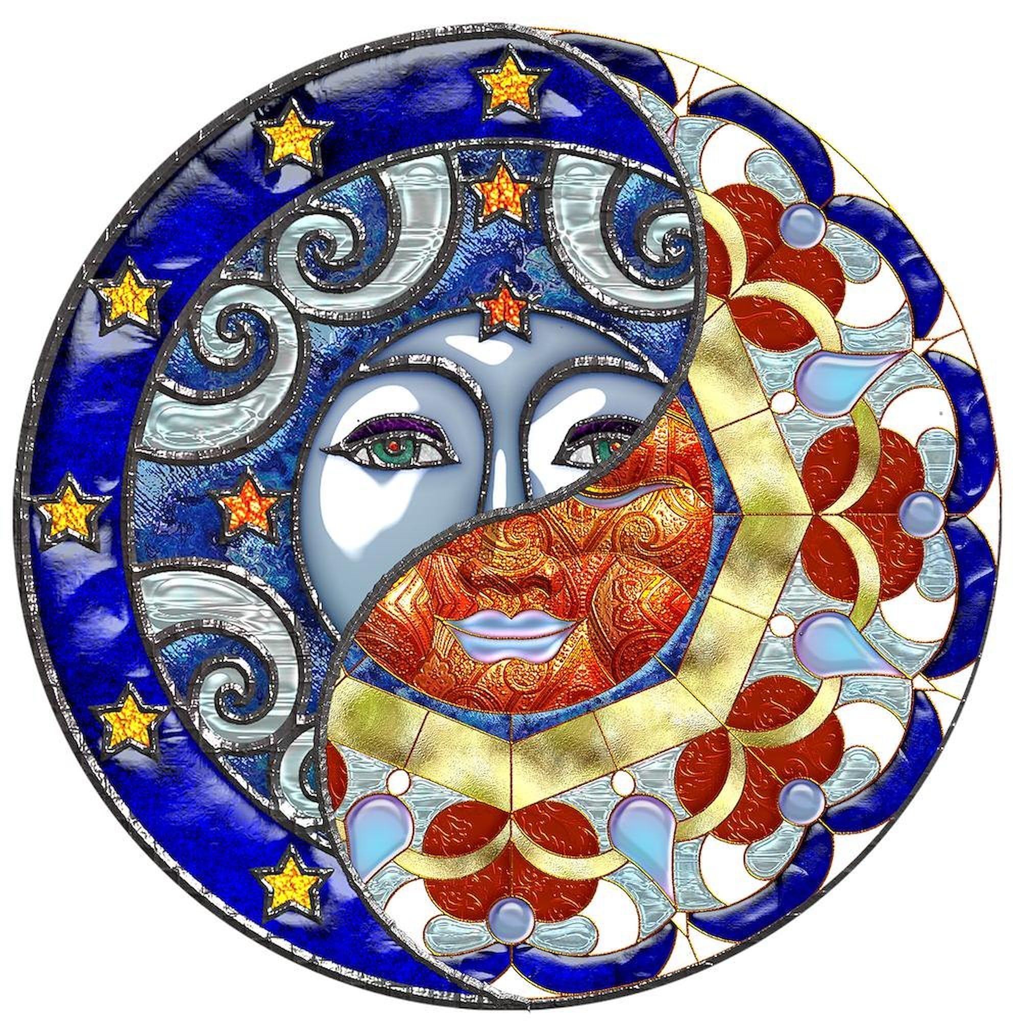 CafePress Harvest Moons Sun and Moon Yin Yang Queen Duvet Cover, Printed Comforter Cover, Unique Bedding