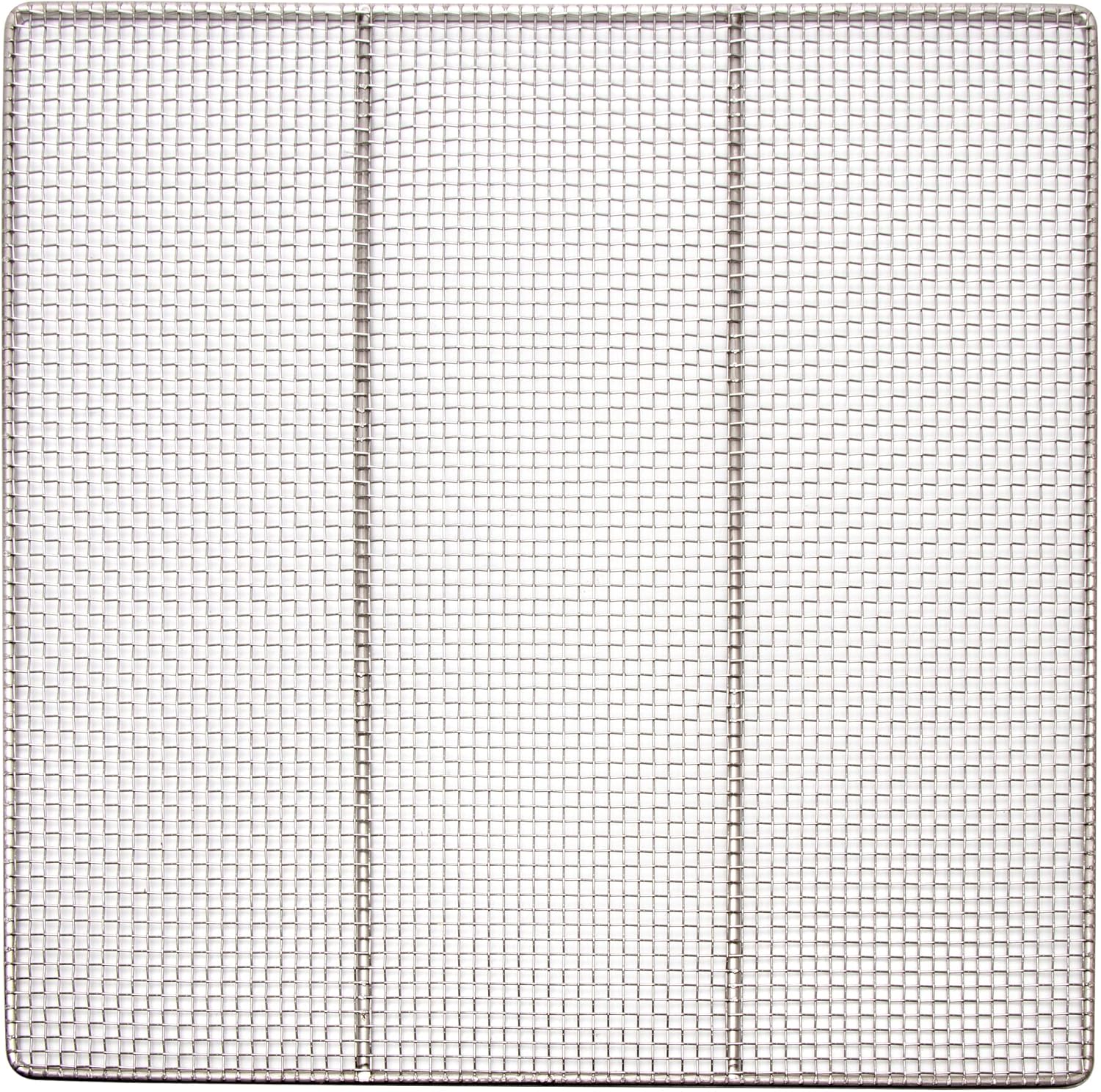 10 pcs 19" x 19" DN-FS19 Heavy Duty 19 Gauge 4-mesh Stainless Steel Woven Mesh Donut Frying Screen, 1/4"D Outer Frame and Support Rods