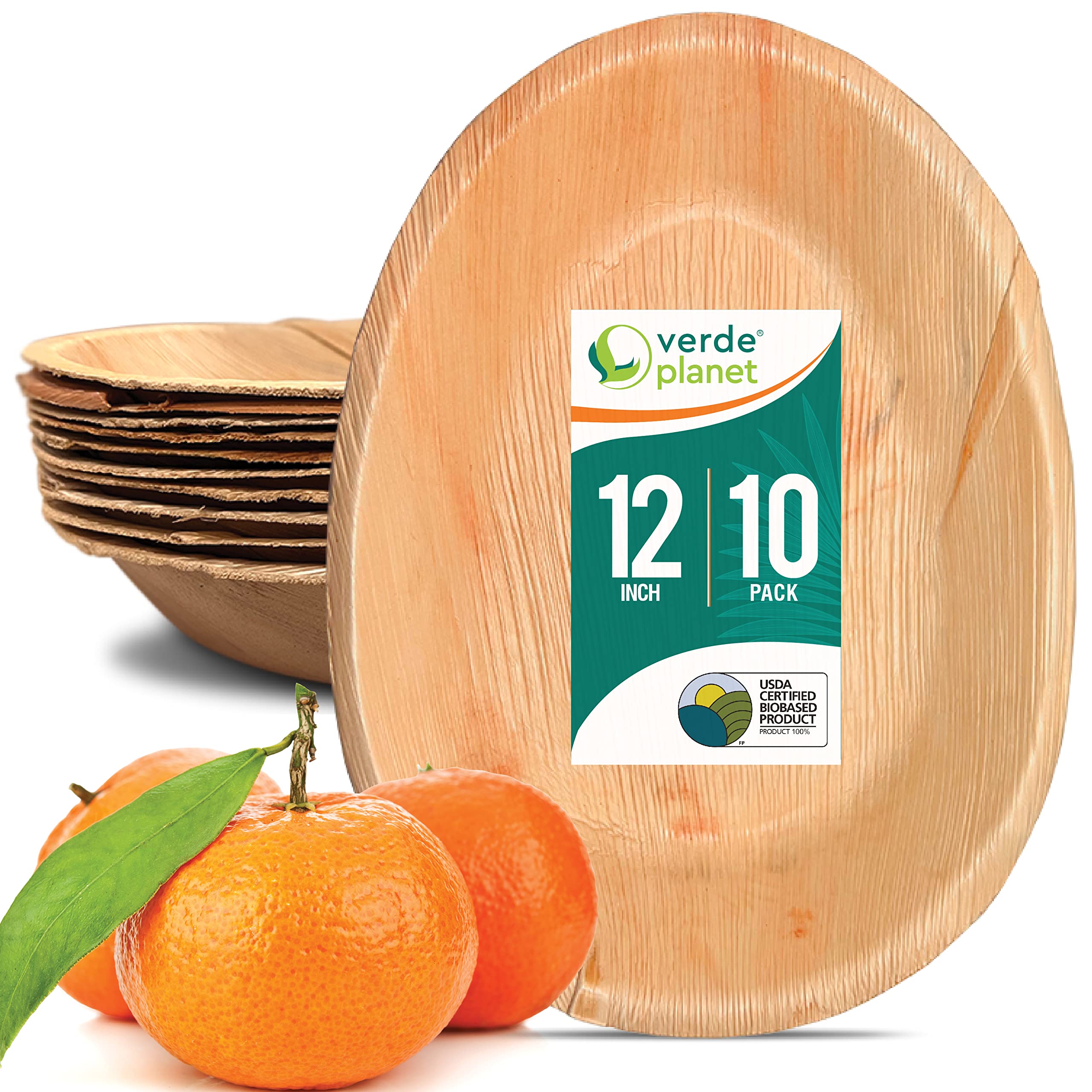 Verde PlanetBiodegradable, Ecofriendly, Disposable, Sturdy, Elegant, Premium Quality Bowls (12" Oval - 10 Ct)