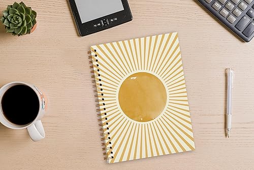 Miniatura 3 de Tizzer Cuaderno retro bohemio en espiral con rayas universitarias para notas de trabajo, diario de 5.5 x 8.3 pulgadas, regalos bohemios para