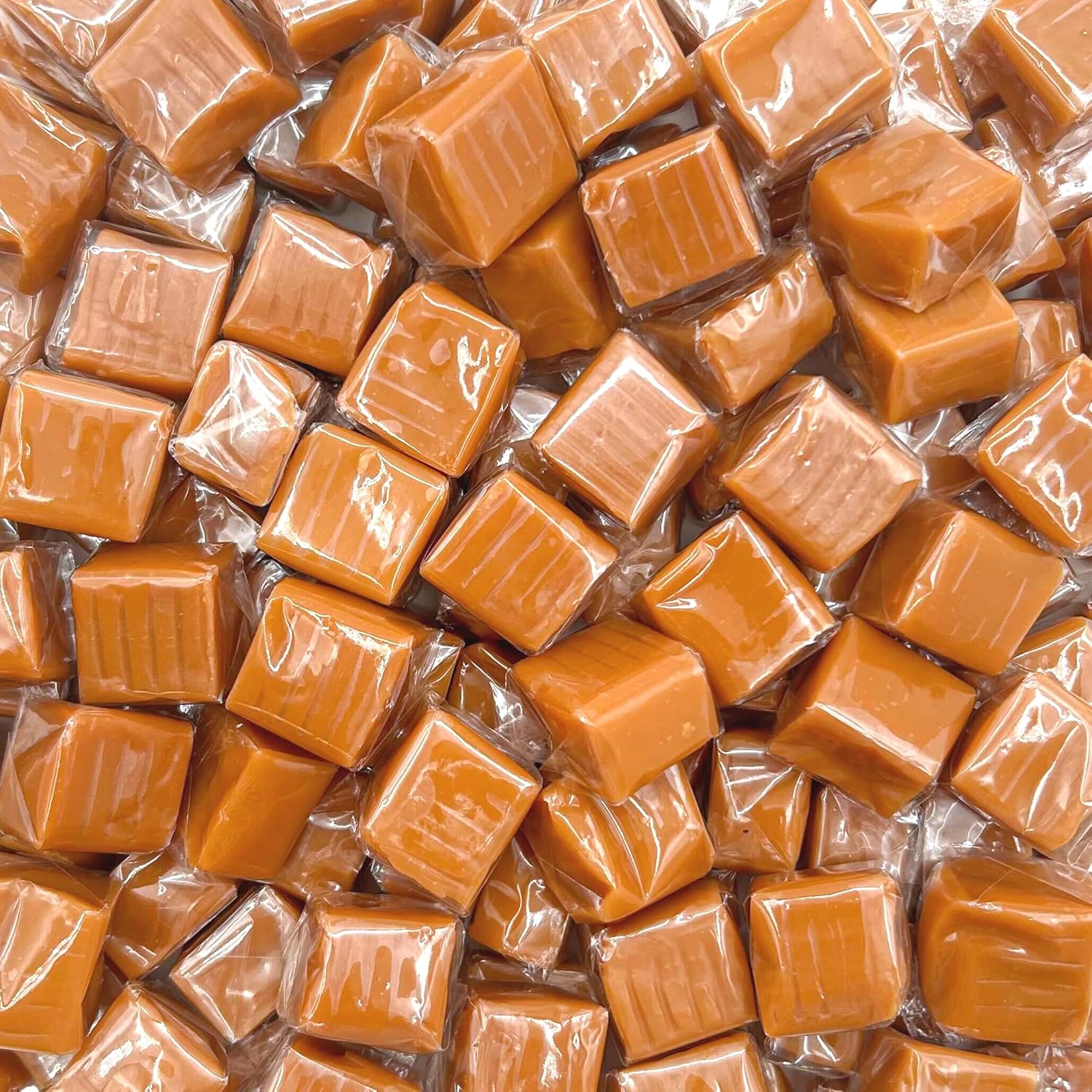 LAETAFOOD Caramel Cubes Candy 2 lb Bag - Individually Wrapped Classic Chews, Approx 130 Creamy Vanilla Pieces