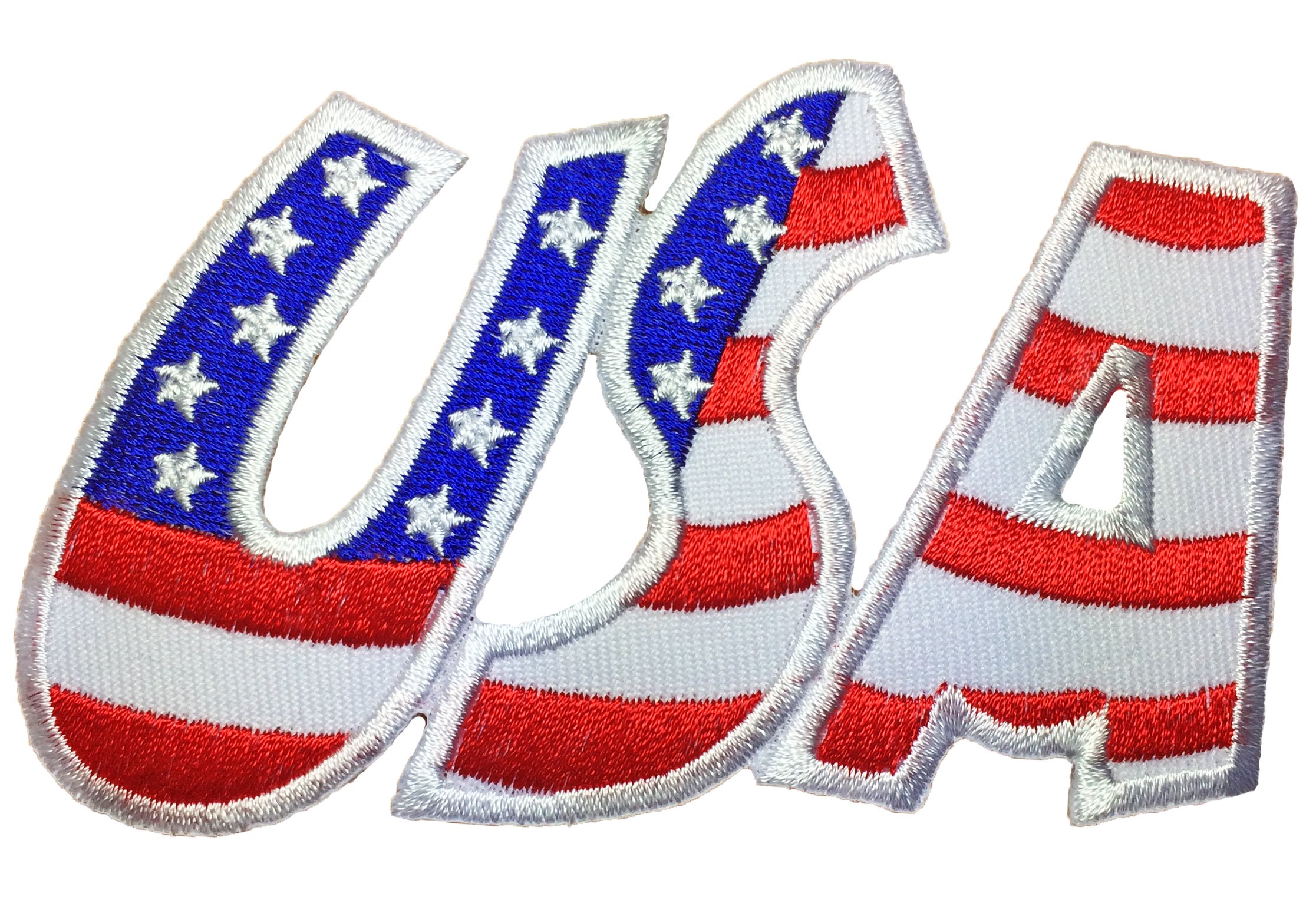 USA American Alphabet Flag Patch Sew Iron on Applique Embroidered Emblem Badge Patch by Ranger Return (IRON-USA-ALPHABET-002)