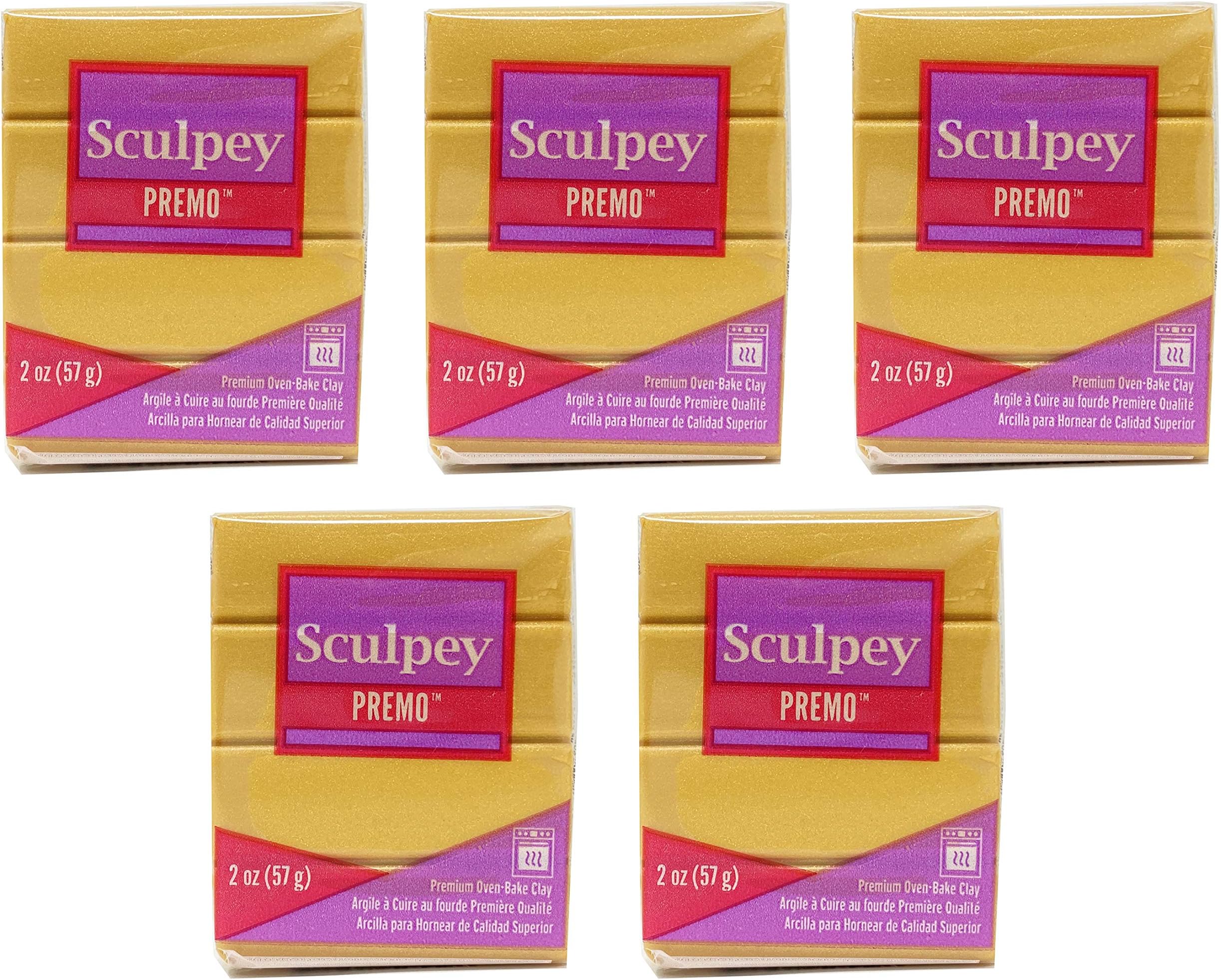 Sculpey Premo Sculpting Compound Oven-Bake Clay – Great for School and Art Projects – 2 Ounce (Pack of 5) (18K Gold)